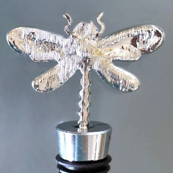 Barware Green Blue Clear Rhinestone Dragonfly Garden Insect Wine Bottle Stopper - Picture 3 of 3